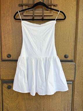 Babaton White Strapless Mini Tube Top Size S
